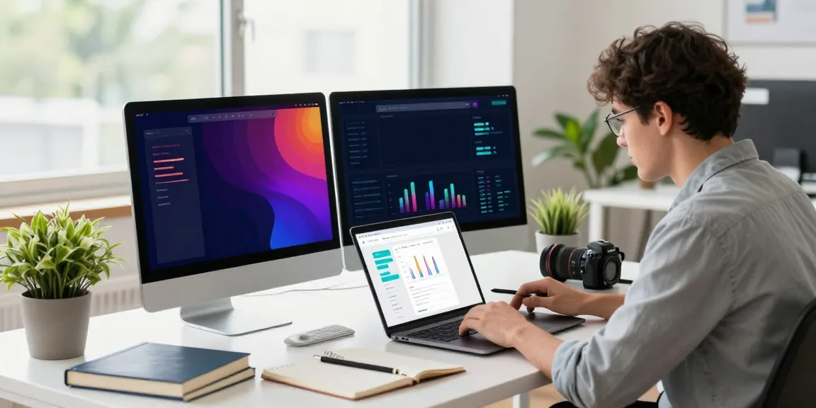 Digital marketer analyzing instant indexing strategies in a modern workspace.