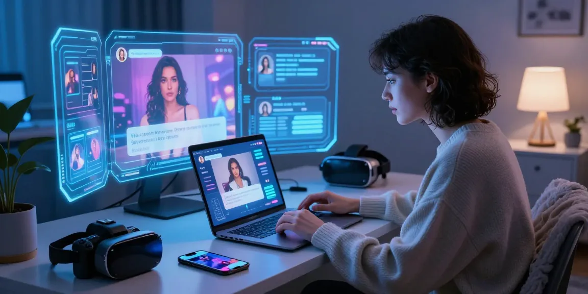 AI porn chat interface showcasing interactive digital connections in a modern setting