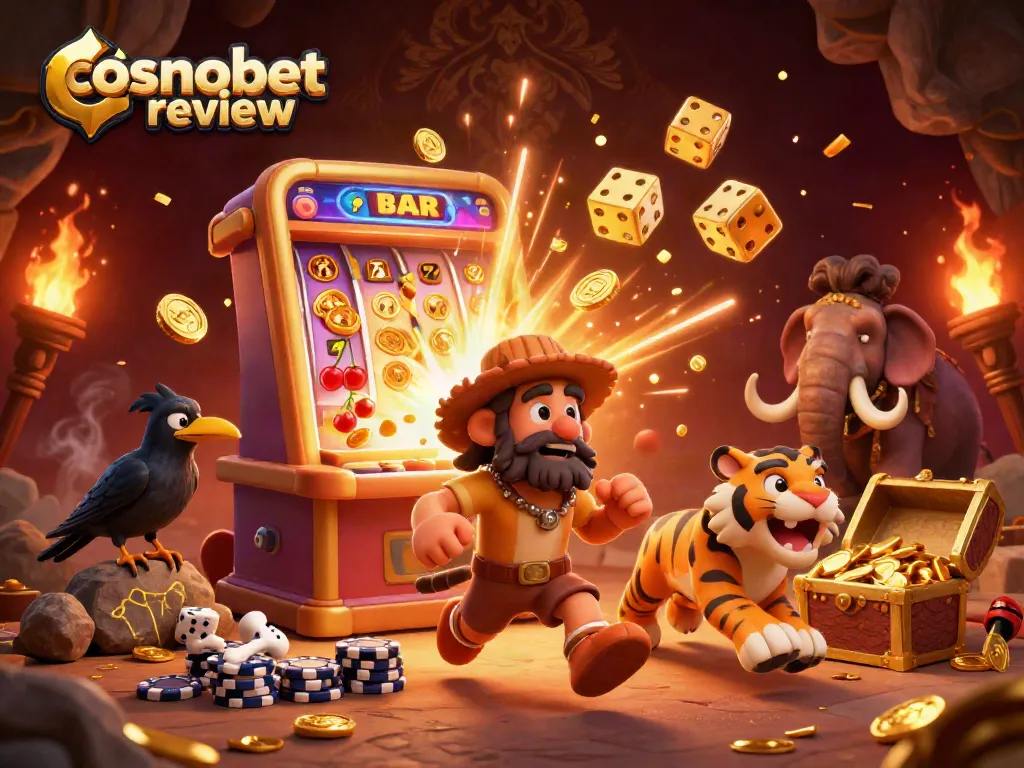 Experience exciting gameplay in the cosmobet review featuring a vibrant casino scene.