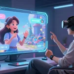 Engaging NSFW AI chat with vibrant holographic character interaction in modern digital environment